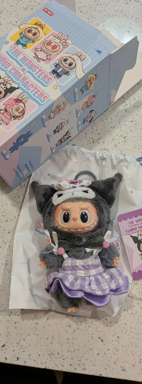 Kuromi Pop Mart Labubu Sanrio Plush Pendant - Picture 2 of 6